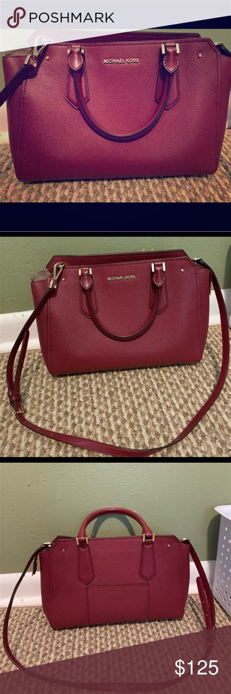 michael kors cranberry bag|michael kors leather tote.